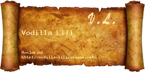 Vodilla Lili névjegykártya